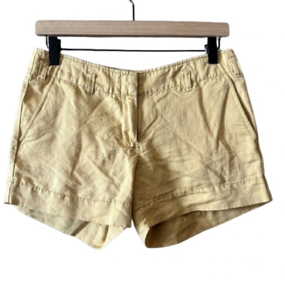 J. Crew Pants - Women's 2 J. Crew Yellow City Fit Shorts Yellow Zipper Fly Boho